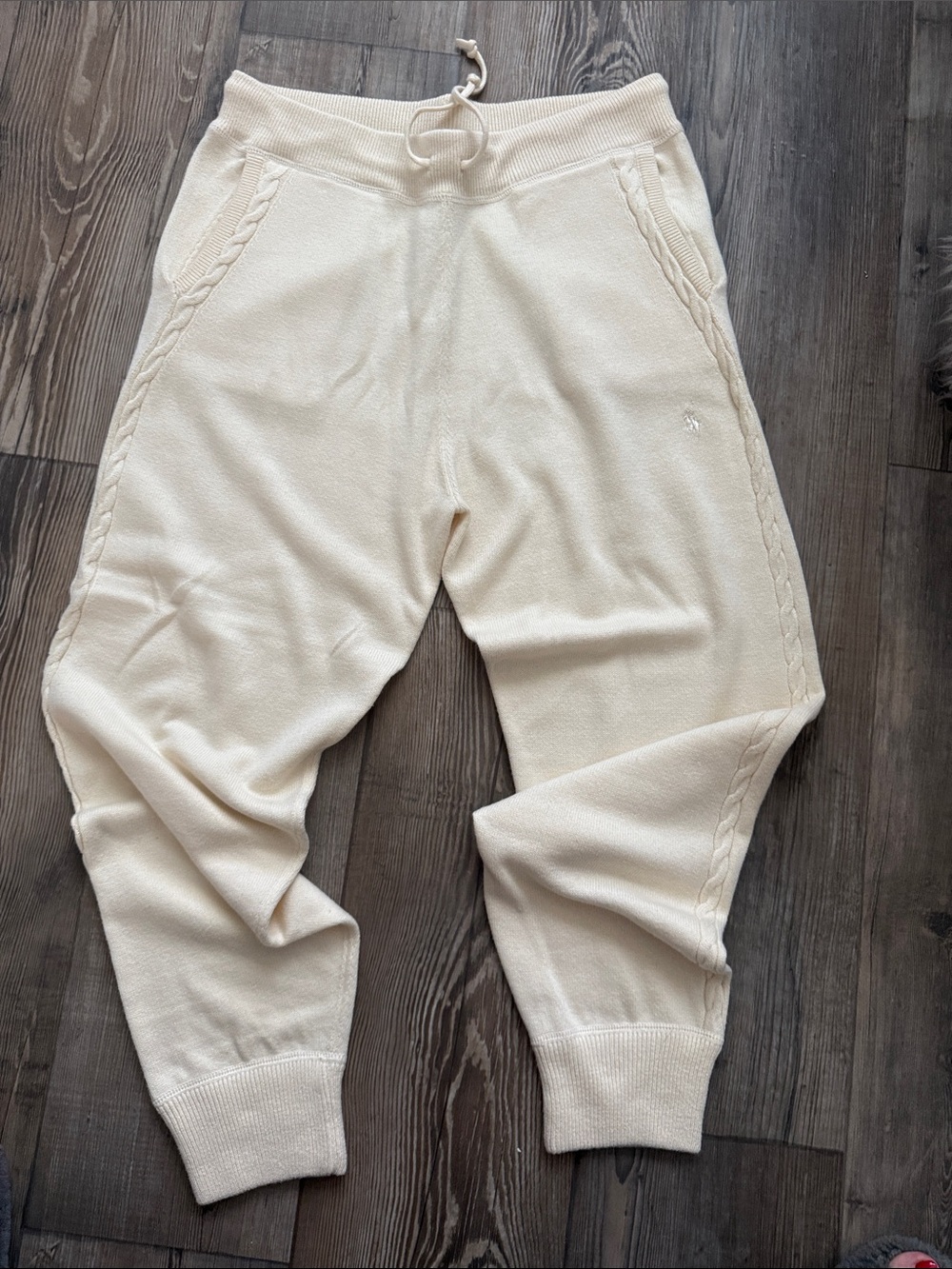 Polo by Ralph Lauren Cream Cable-Knit Jogger Pants - Kids